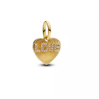Шарм Engravable Love Heart Dangle Pandora, покрытие - золото
