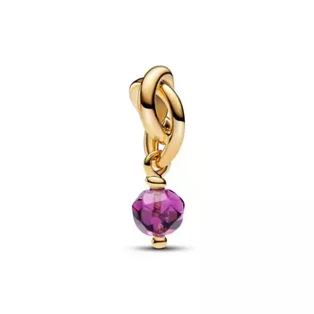 Шарм February Purple Eternity Circle Dangle Pandora, покрытие - золото