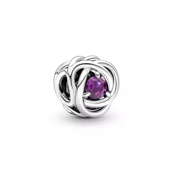 Шарм February Purple Eternity Circle Pandora, стерлинговое серебро