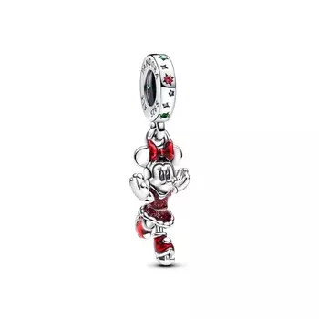 Шарм Minnie Mouse Ice Skating Dangle Pandora, стерлинговое серебро