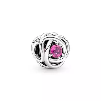 Шарм October Pink Eternity Circle Pandora, стерлинговое серебро
