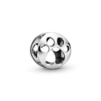 Шарм Openwork Paw Print Pandora, стерлинговое серебро