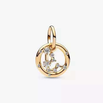 Шарм Pandora Aquarius Zodiac Dangle, золото