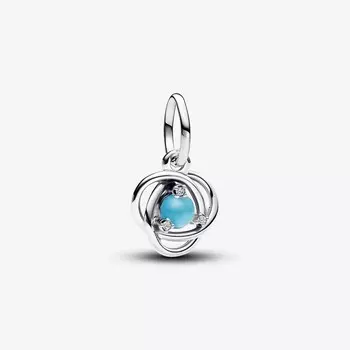 Шарм Pandora December Turqoise Blue Eternity Circle Dangle, серебро/бирюзовый