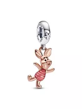 Шарм Pandora Disney Winnie the Pooh Piglet Dangle Charm, стерлинговое серебро/розовое золото