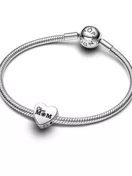 Шарм Pandora Engravable Cheer Mom Heart Charm, стерлинговое серебро