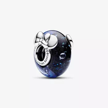 Шарм Pandora Х Disney Mickey Mouse & Minnie Mouse Murano Glass, серебро/синий