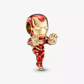 Шарм Pandora х Marvel The Avengers Iron Man, золото/красный