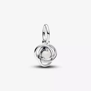 Шарм Pandora June White Eternity Circle Dangle, серебро/белый