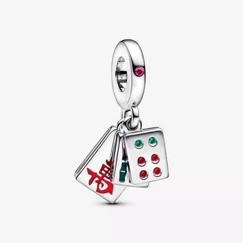 Шарм Pandora Mahjong Triple Dangle, серебро