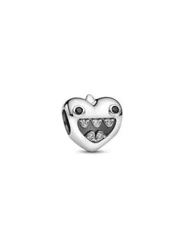 Шарм Pandora Mom's Little Monsters Heart Charm, стерлинговое серебро