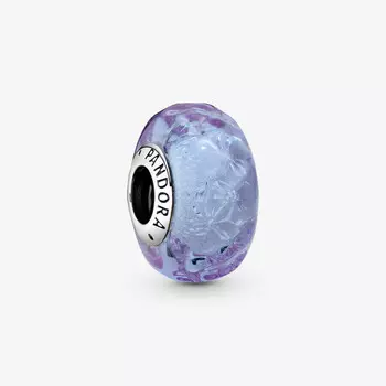 Шарм Pandora Moments Wavy Lavender Murano, серебро/фиолетовый