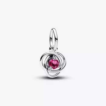 Шарм Pandora October Pink Eternity Circle Dangle, серебро/розовый