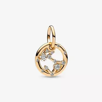 Шарм Pandora Pisces Zodiac Dangle, золото