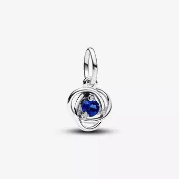 Шарм Pandora September Blue Eternity Circle Dangle, серебро/синий