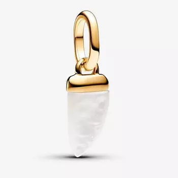 Шарм-подвеска Pandora ME Shark Tooth Mini, золото/белый