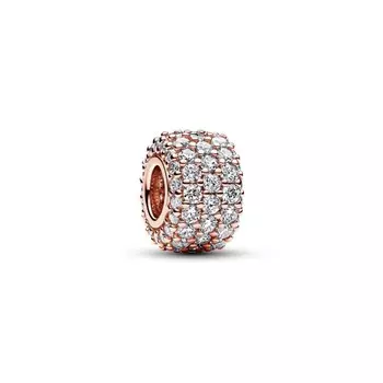Шарм Sparkling Pav Triple-row Pandora, покрытие - розовое золото