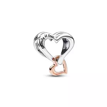 Шарм Two-tone Openwork Infinity Heart Pandora, двухцветный