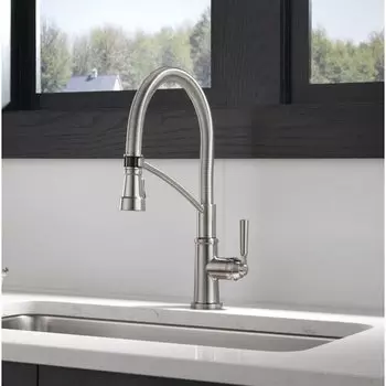 Шарнирный кухонный смеситель Peerless Westchester с одной рукояткой, stainless