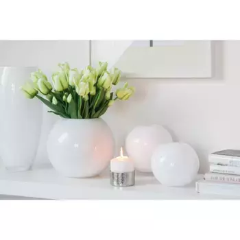 Шаровидная ваза Fink «MOON, из однотонного опалового стекла», (1 шт.), отверстия вазы ок, белый