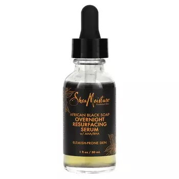 SheaMoisture African Black Soap Ночная восстанавливающая сыворотка с AHA/BHA 1 жидкая унция (30 мл)
