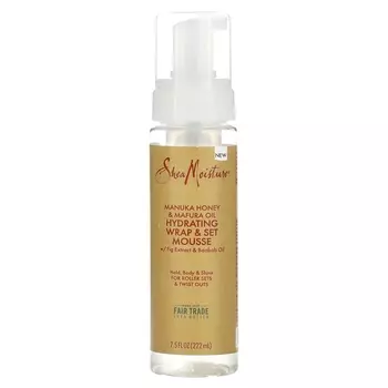 SheaMoisture Hydrating Wrap & Set Mousse с экстрактом инжира и маслом баобаба, 7,5 жидких унций (222 мл)