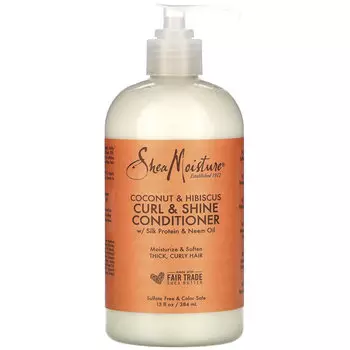 SheaMoisture, кондиционер для завивки и блеска, кокос и гибискус, 384 мл (13 жидких унций)