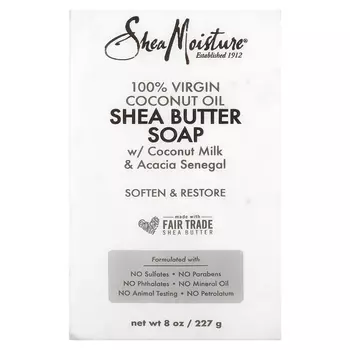 SheaMoisture Мыло с маслом ши и 100% кокосовым маслом первого отжима, 8 унций (227 г)