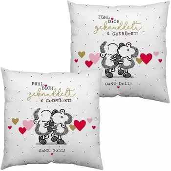 Sheepworld 46689 Мягкая подушка, 40 x 40 см, хлопок