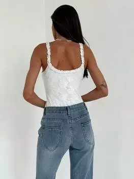 SHEIN Aloruh Романтическое свидание, розовое кружевное обтягивающее боди для женщин с квадратным вырезом и вышивкой, белый цвет