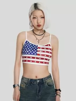SHEIN Coolane INDEPENDENCE DAY корсет/летнее платье, красный цвет
