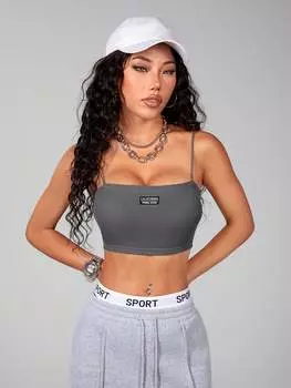 SHEIN Coolane однотонный бюстгальтер для женщин, серый