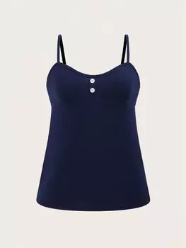 SHEIN EZwear Мягкий топ-кокетка для повседневной носки Милые летние топы Топы для выхода в свет Victoria Secret Темно-синие удобные мягкие слинги Y2k Kpop Бразилия Сша Мешковатые топы Летние наряды Пижамы, белый цвет