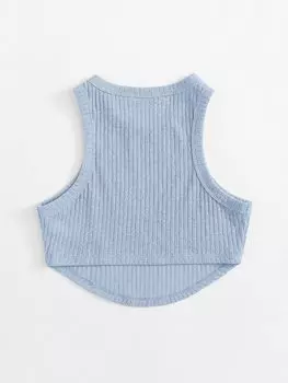 SHEIN EZwear Мужская асимметричная майка без рукавов, пастельно-синий