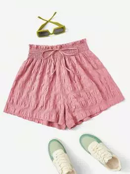 SHEIN EZwear Женские модные повседневные тканые широкие шорты розового цвета, пастельно-розовый