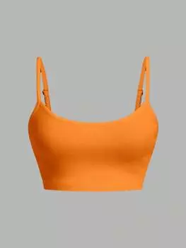 SHEIN EZwear Женский сексуальный бюстгальтер-майка Летний повседневный и универсальный, оранжевый цвет