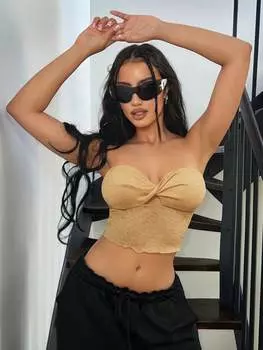 SHEIN ICON Женская повседневная бандо с закрученным узлом весна-лето, золотой