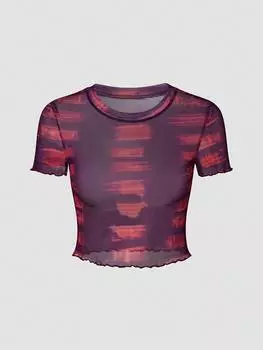 SHEIN ICON Женский летний топ приталенного кроя с отделкой салата тай-дай, многоцветный