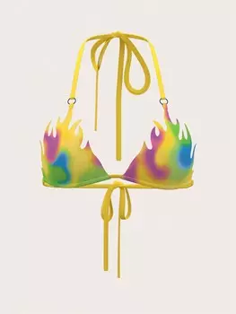 SHEIN ICON Женский сексуальный укороченный топ без косточек с принтом тай-дай, многоцветный