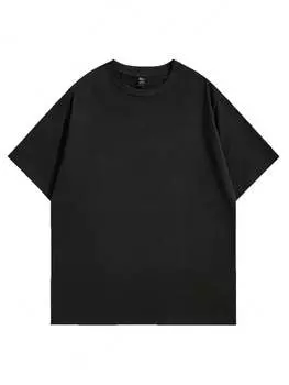 SHEIN Мужские простые однотонные повседневные футболки и майки, черный цвет