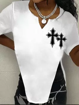 SHEIN Slayr женская повседневная белая футболка в уличном стиле с завязками, белый цвет