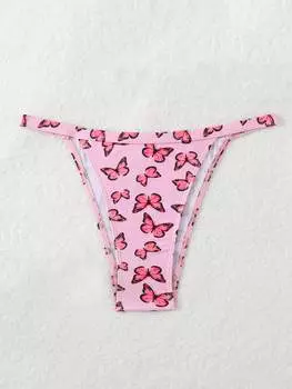 SHEIN Swim Женские бикини с принтом бабочки, стринги, низ бикини, многоцветный