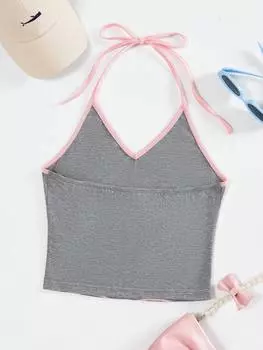 SHEIN Топ с бретелькой на бретельках и принтом Qutie Number, многоцветный