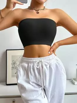 Shein Underwear Sleepwear Maternity, бюстгальтер для беременных без бретелек для мам, черный цвет