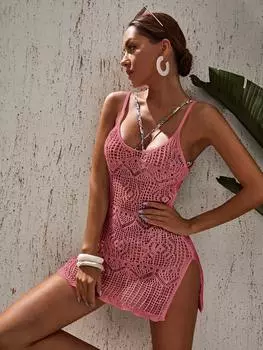 SHEIN VCAY Женская простая однотонная повседневная майка, арбузно-розовый