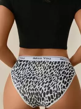 SHEIN женское нижнее белье, узор с буквами, резинка, треугольные бретели, многоцветный