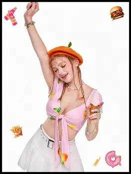 SHEINNeu Женский укороченный топ Fun Dopamine, фруктовый принт, галстук, многоцветный