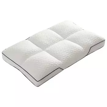 Шейная подушка Эргономичная трехмерная пушистая дышащая поддержка шеи Шестиугольная сетка в форме разрыва Шея Ортопедическая подушка Постельные принадлежности-синий A Stuttg