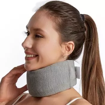 Шейный фиксатор из мягкой пены. Опорный ортез для шейного отдела позвоночника из пенопласта. Снимает боль и давление на позвоночник - L (конопляно-серый цвет) yozhiqu