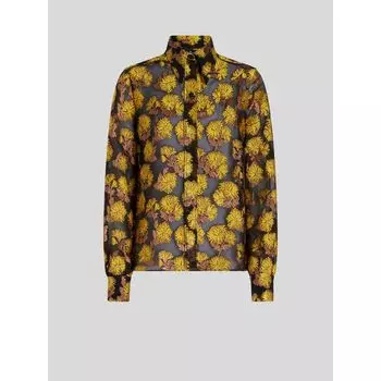 ШЕЛКОВАЯ РУБАШКА С ГЕОРГИНАМИ ETRO, черный
